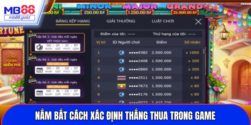 Nắm bắt cách xác định thắng thua trong game